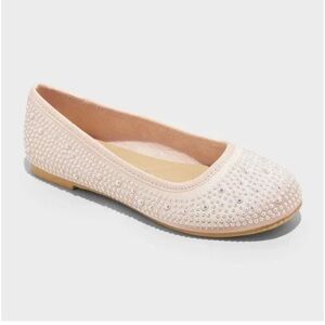 Kids' Lisa Embellished Pearl Ballet Flats – Cat & Jack Blush Pink